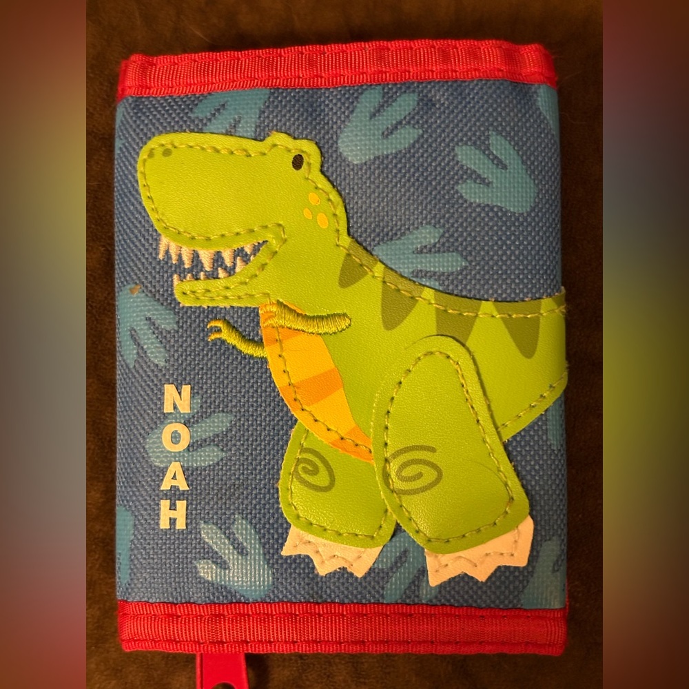 Kids Dinosaur Wallet with Blue and Green Design